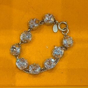 Sorrelli Clear Crystal Link Bracelet - Silver Tone